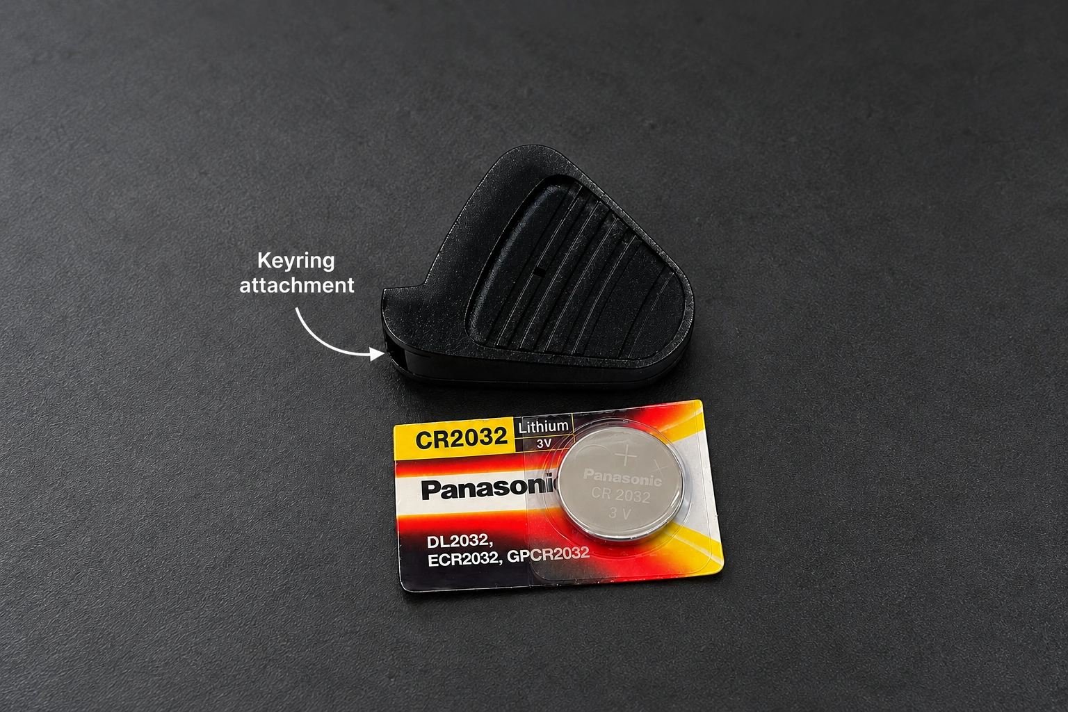 ATOM-SWIFT keyring attachment and CR2032 battery